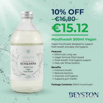 Vegan Mouthwash 500ml – Fresh Breath &amp; Daily Oral Care
